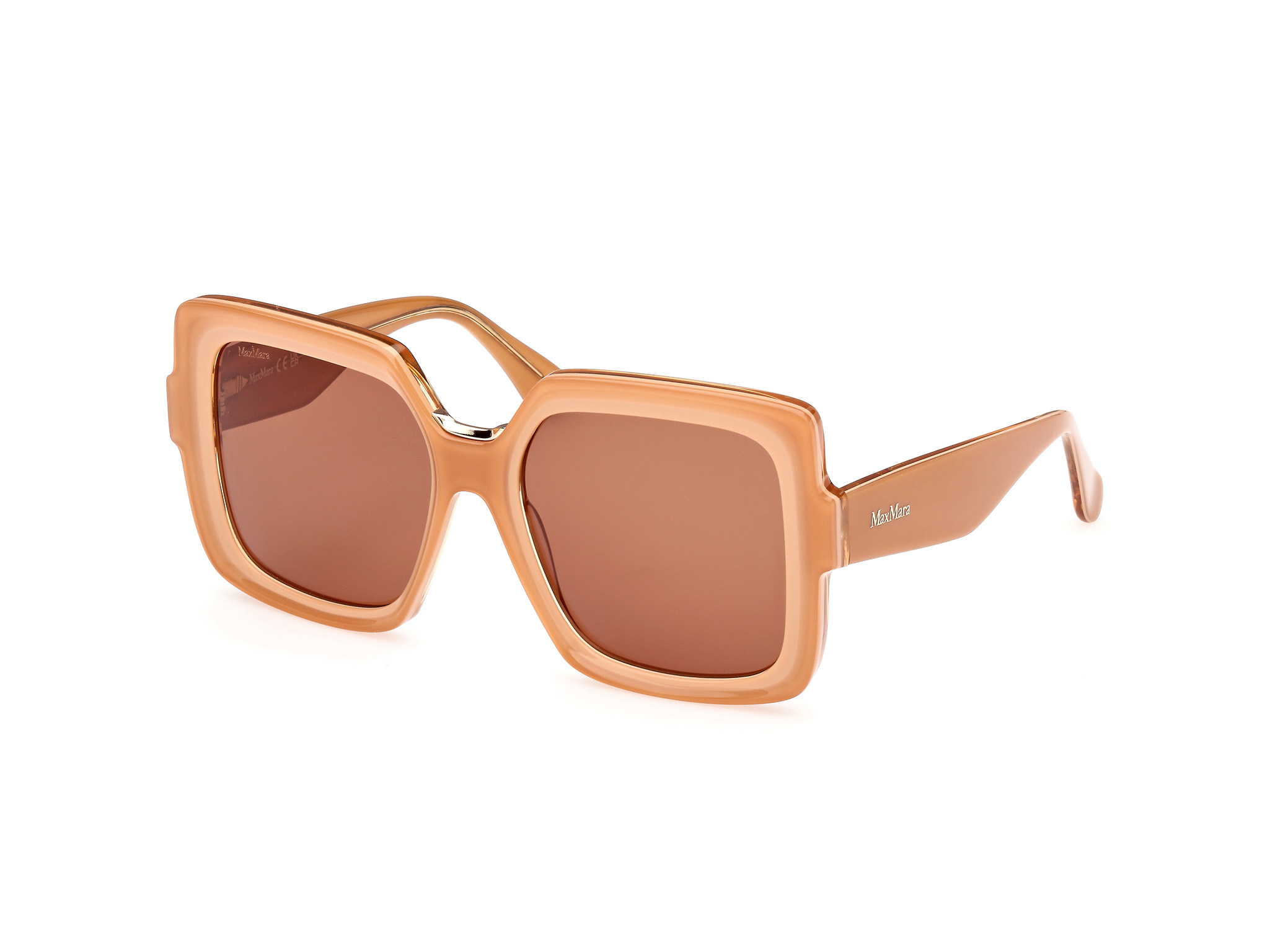 MAXMARA スクエアフレムサンクラス MM0088 44E MaxMara MM0088 44E light orange 56/18/140 Women's Sunglasses